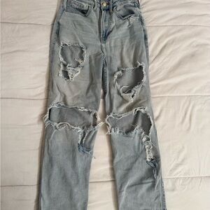 Hollister Light Blue Distressed Boyfriend Jeans